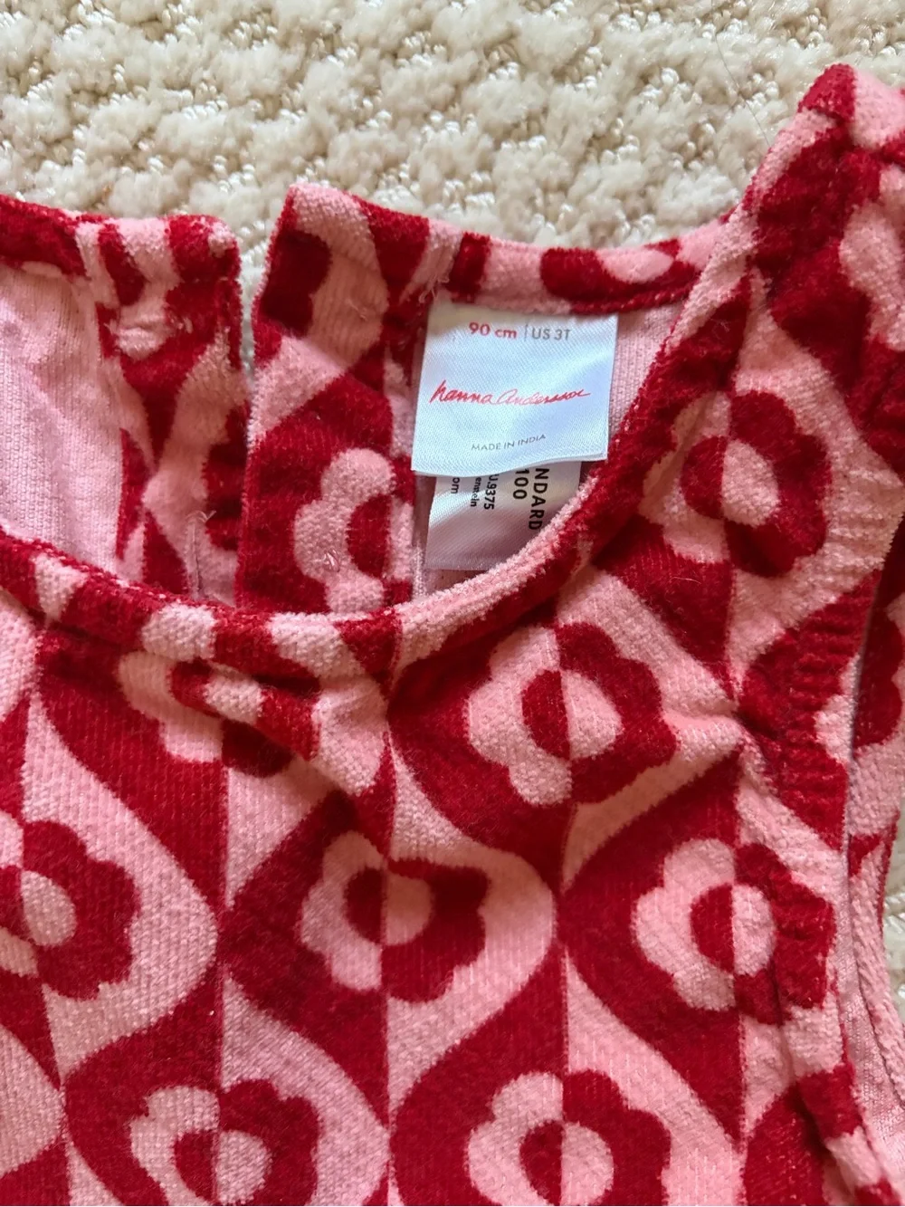 Hanna Andersson Velvet Jumper with Pockets 3T - like new!